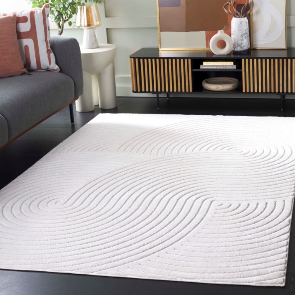 Tapis moderne en polypropylène blanc, 122 x 183 cm — vue 3