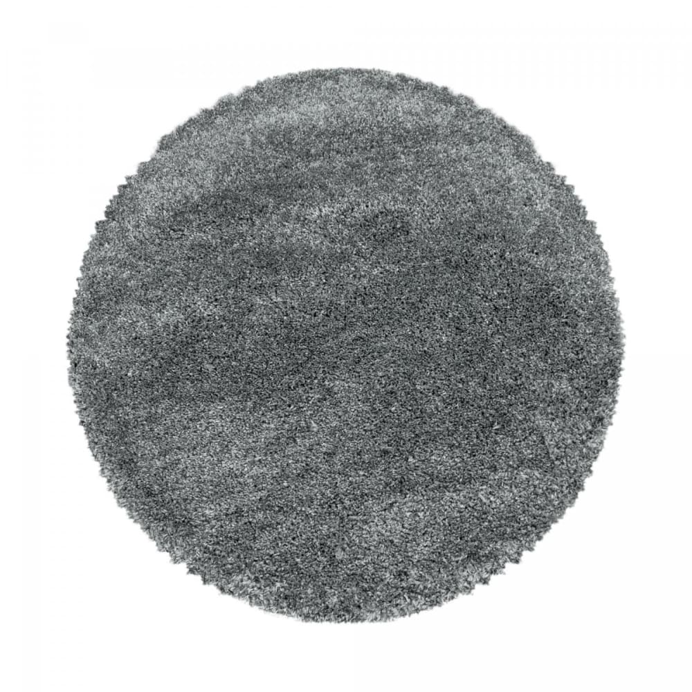 Tapis shaggy 120x120 - argent