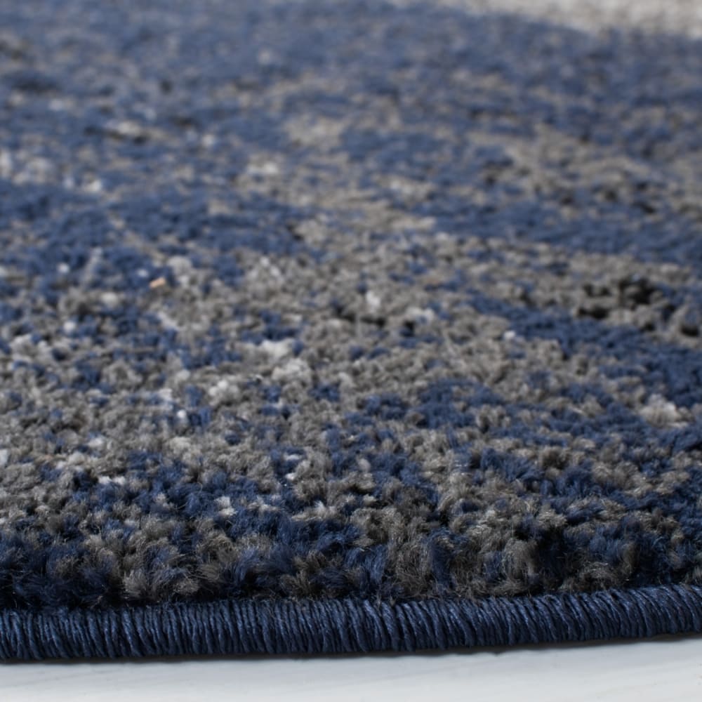 Tapis abstrait moderne en polypropylène gris/bleu, 122 x 122 cm — vue 4