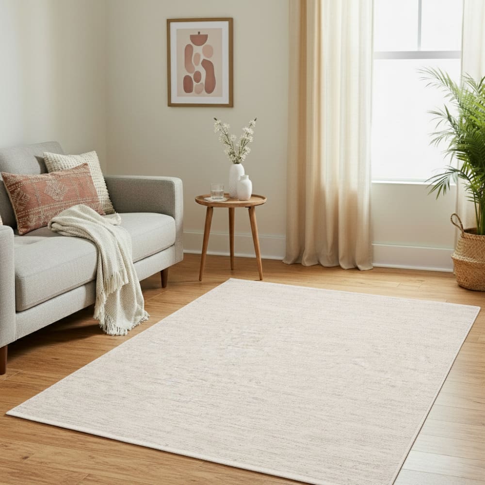 Tapis en laine naturelle beige 120x180 cm — vue 3