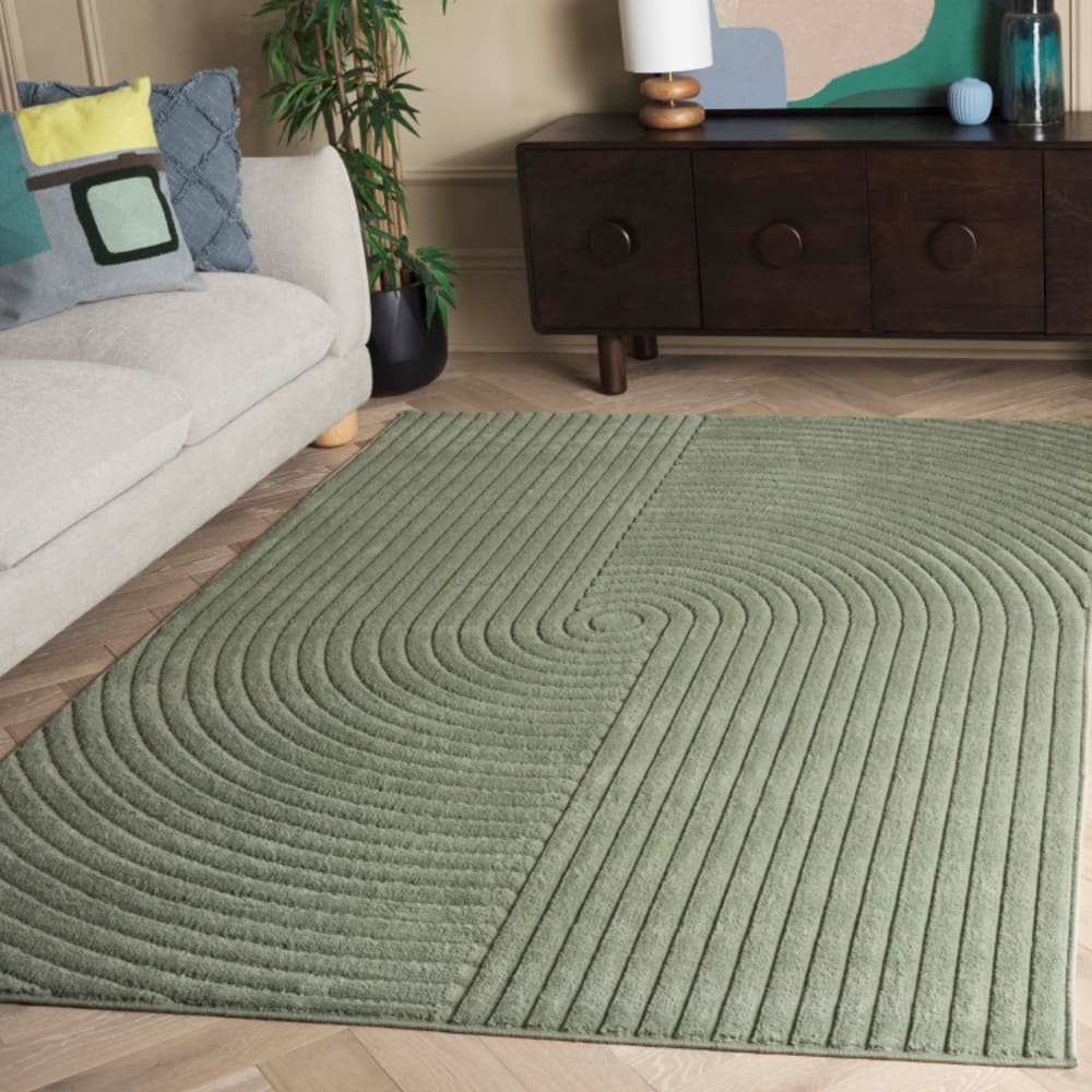 Tapis moderne en polypropylène vert, 66 x 122 cm — vue 3