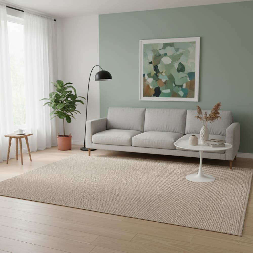 Tapis en laine naturel beige 120x180 cm — vue 3