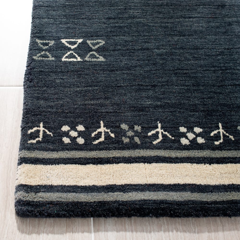 Tapis contemporain en laine gris, 122 x 122 cm — vue 4