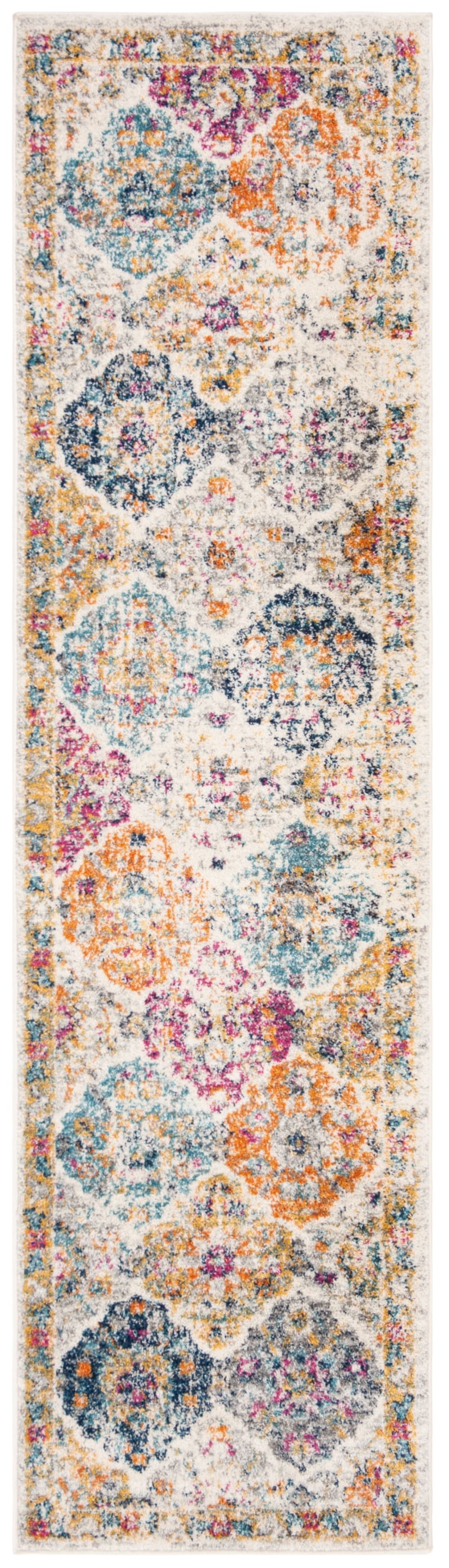 Tapis chic moderne en polypropylène beige/multicolore, 69 x 122 cm