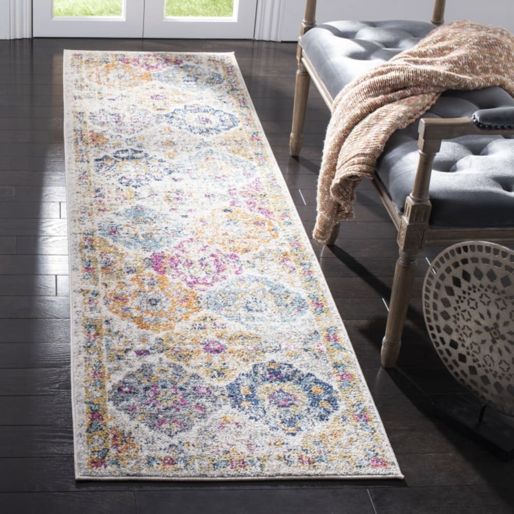 Tapis chic moderne en polypropylène beige/multicolore, 69 x 122 cm — vue 3