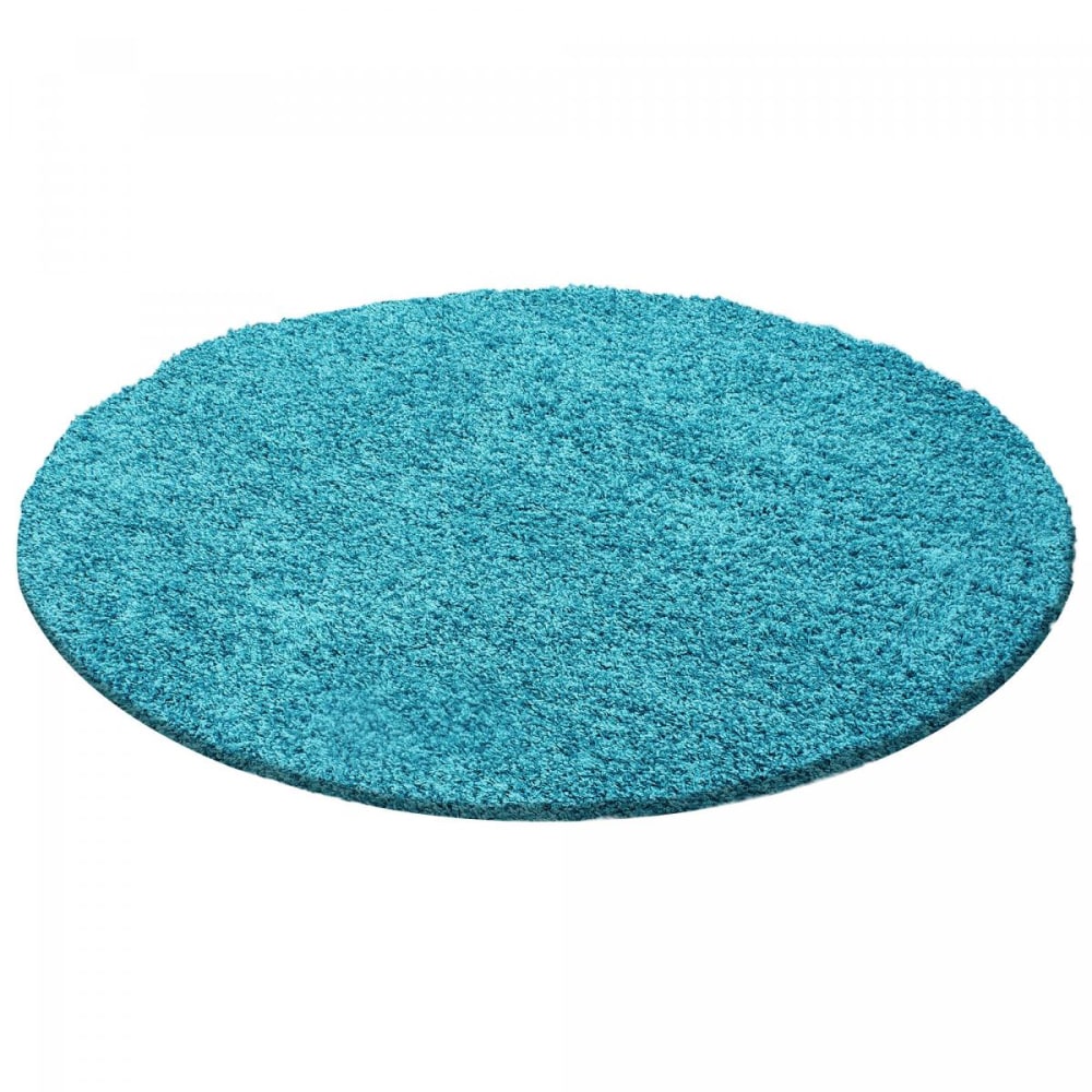 Tapis shaggy 120x120 - turquoise