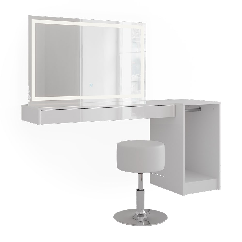 Coiffeuse 4 parties Blanc 120x12cm