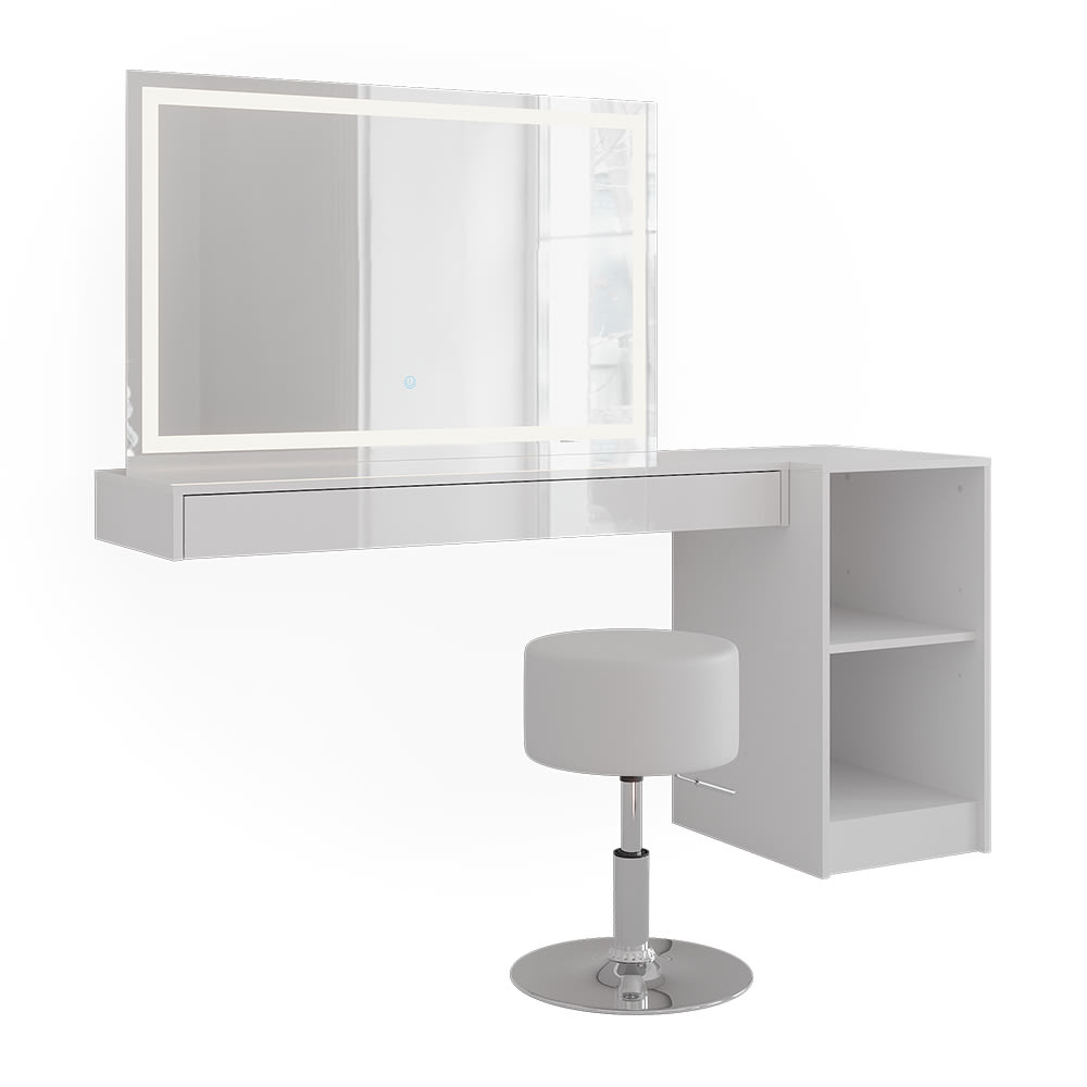 Coiffeuse 4 parties Blanc 120x12cm