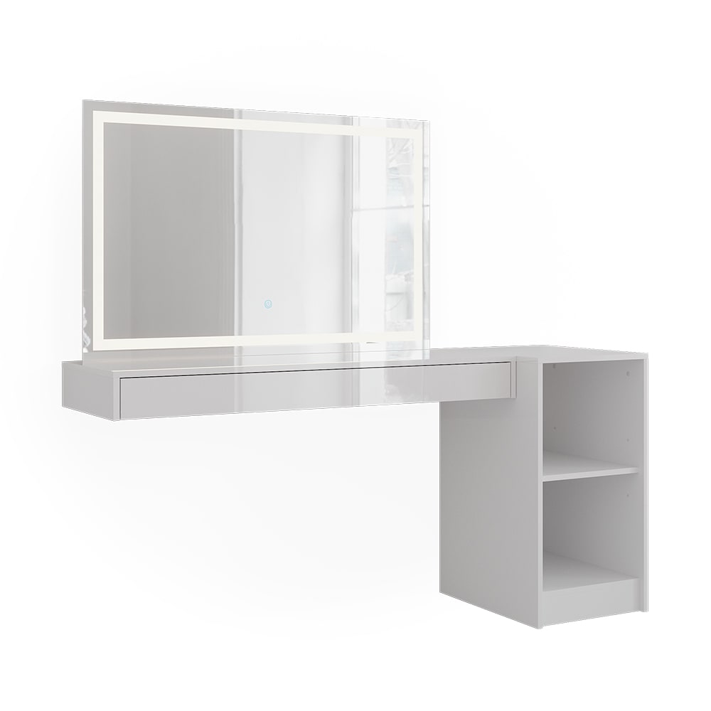 Coiffeuse 3 parties Blanc 120x12cm