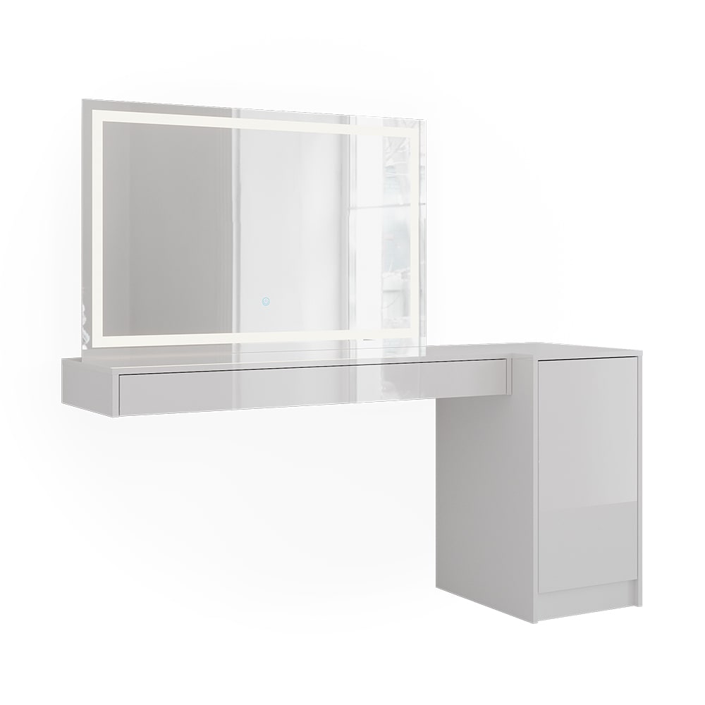 Coiffeuse 3 parties Blanc 120x12cm