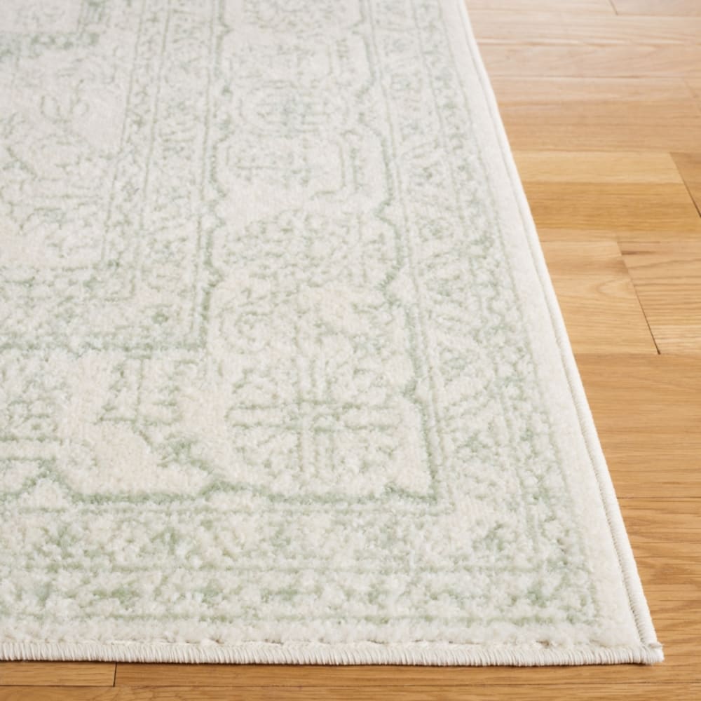 Tapis médaillon en polypropylène vert/blanc, 122 x 183 cm — vue 4