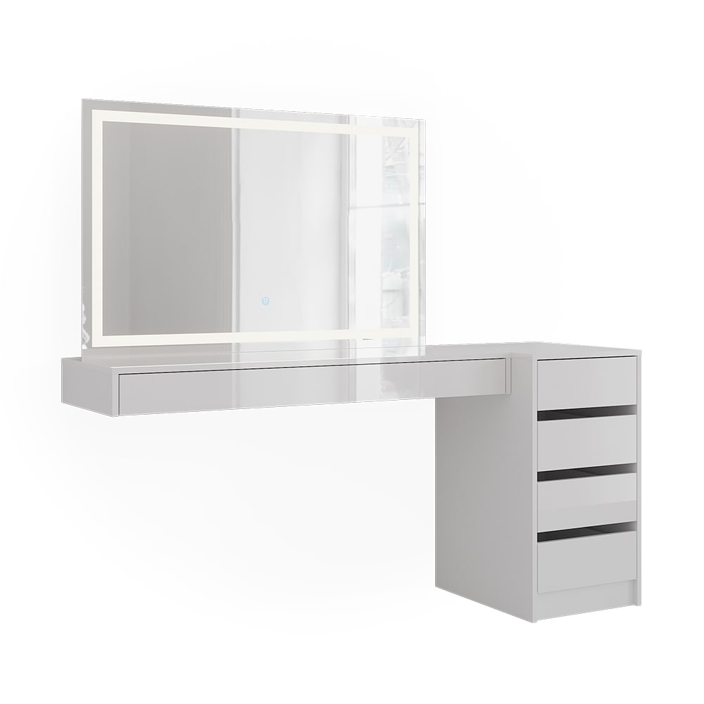 Coiffeuse 3 parties Blanc 120x12cm