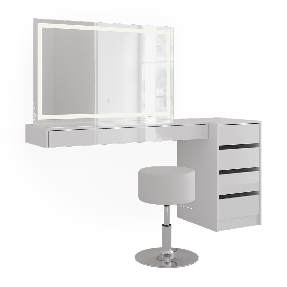Coiffeuse 4 parties Blanc 120x12cm