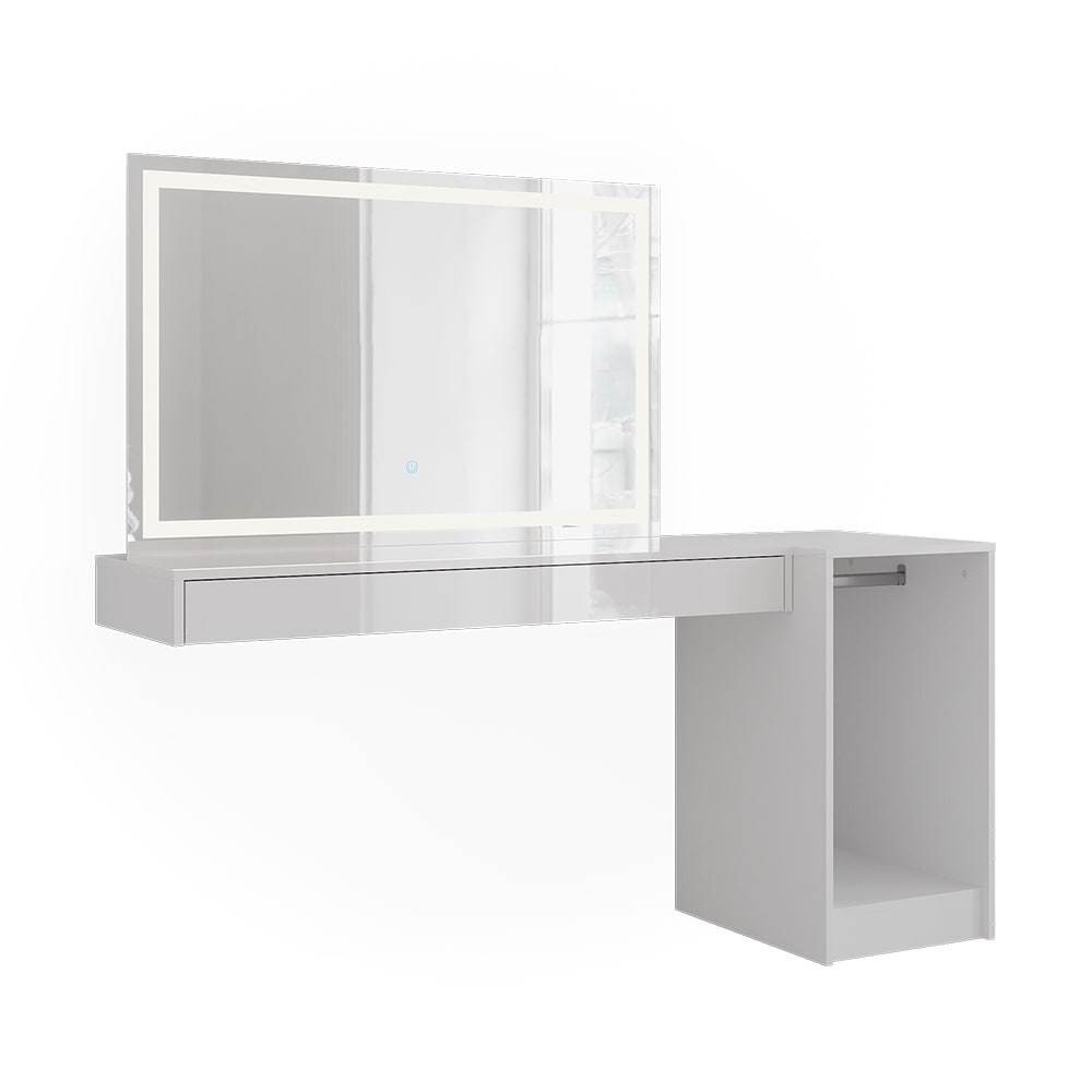 Coiffeuse 3 parties Blanc 120x12cm