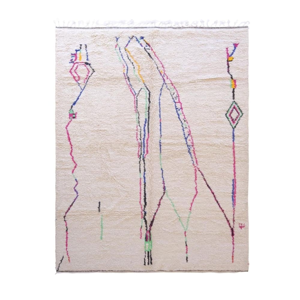 Tapis berbère multicolore - main