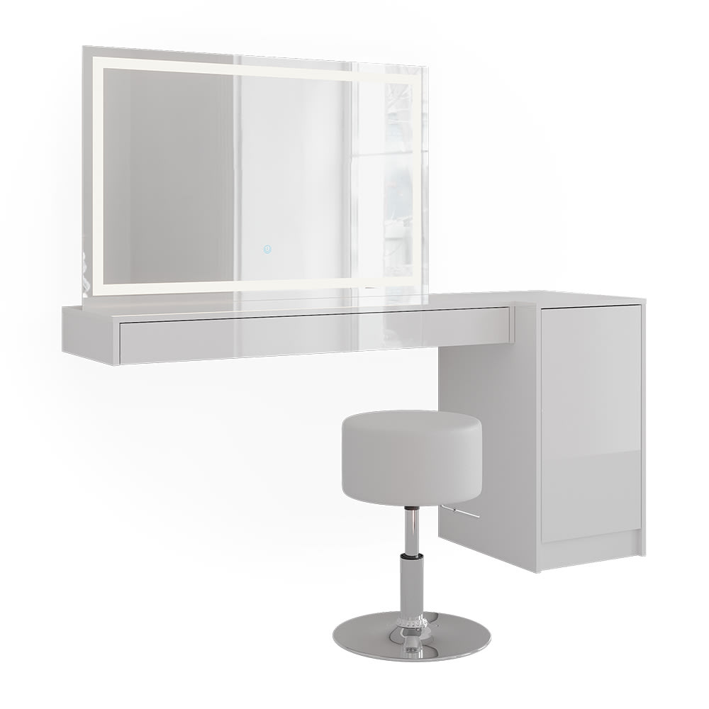 Coiffeuse 4 parties Blanc 120x12cm