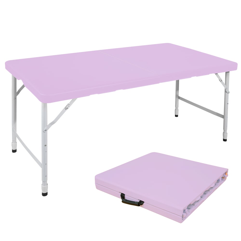 Table pliante en plastique cadre acier violet 125x61x74cm