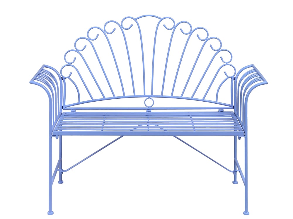 Banc d'extérieur 125 cm métal bleu clair