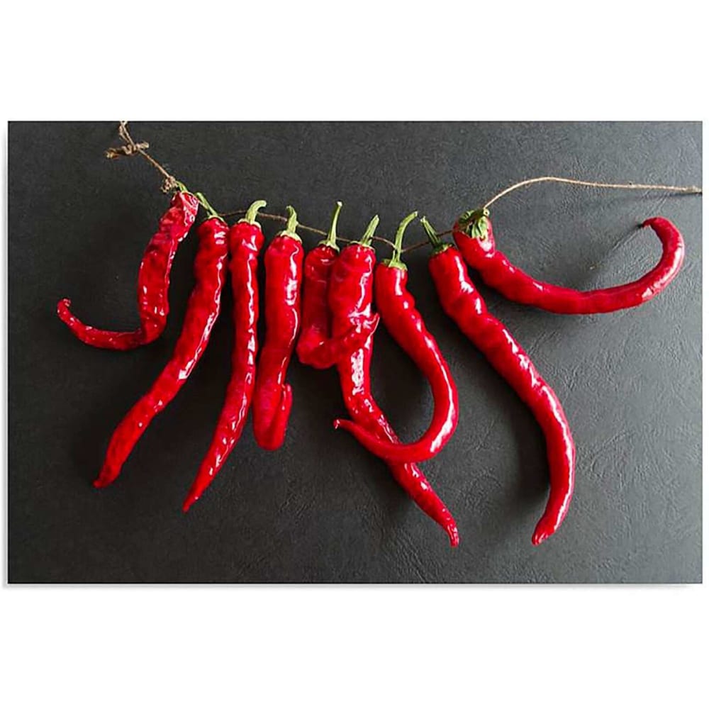 Tableau bois piments 120 x 80 cm Tableau bois piments 120 x 80 cm