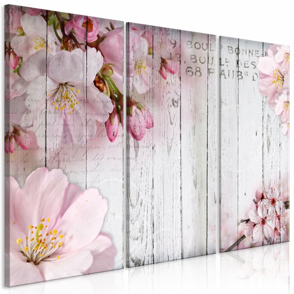 Tableau fleurs sur planches