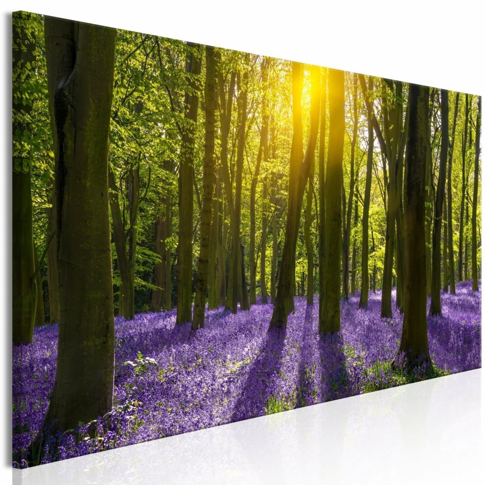 Tableau champ de jacinthe étroit 120 x 40 cm