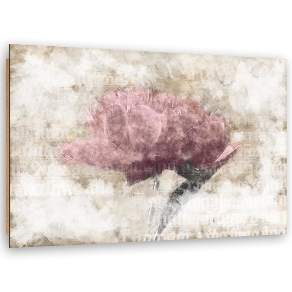 Tableau fleurs abstraites de bois 120 x 80 cm