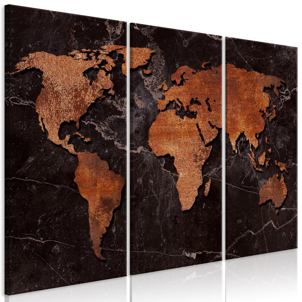 Tableau copper map (3 parts) 120 x 80 cm