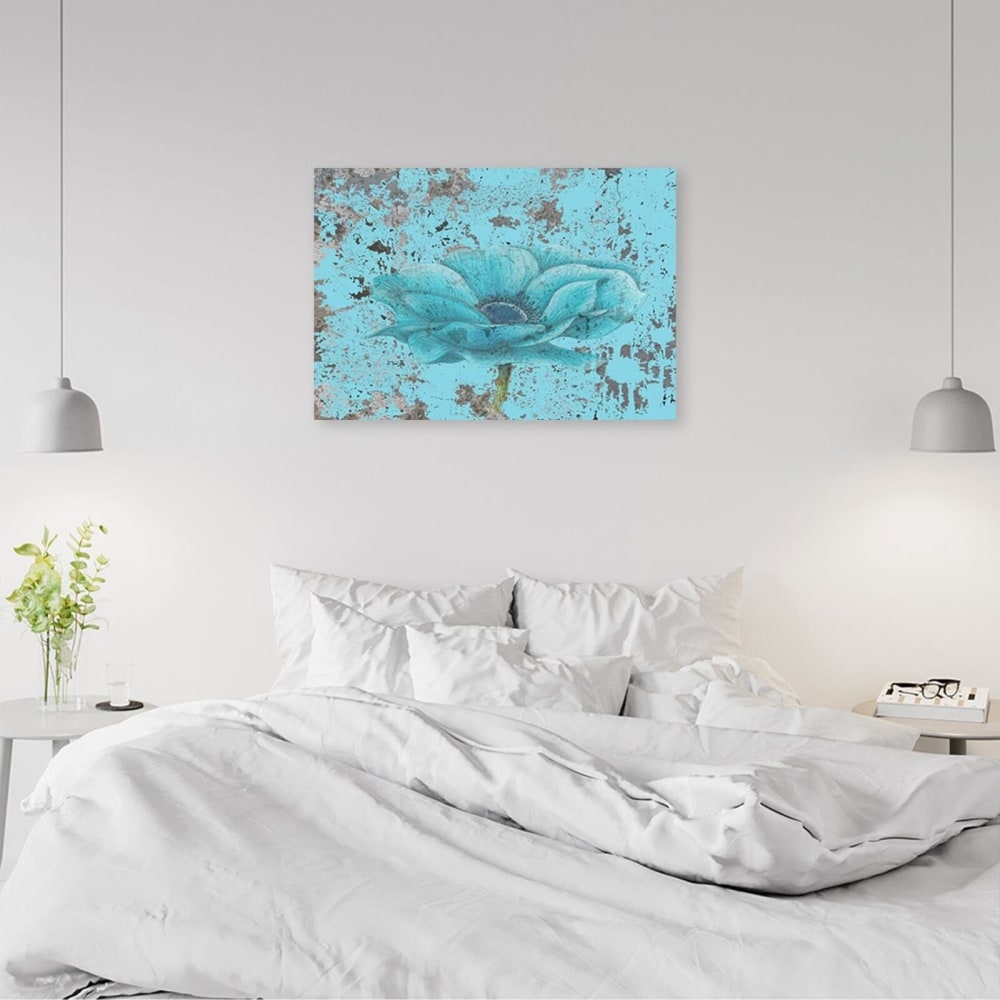 Tableau orchidée bleue 120 x 80 cm