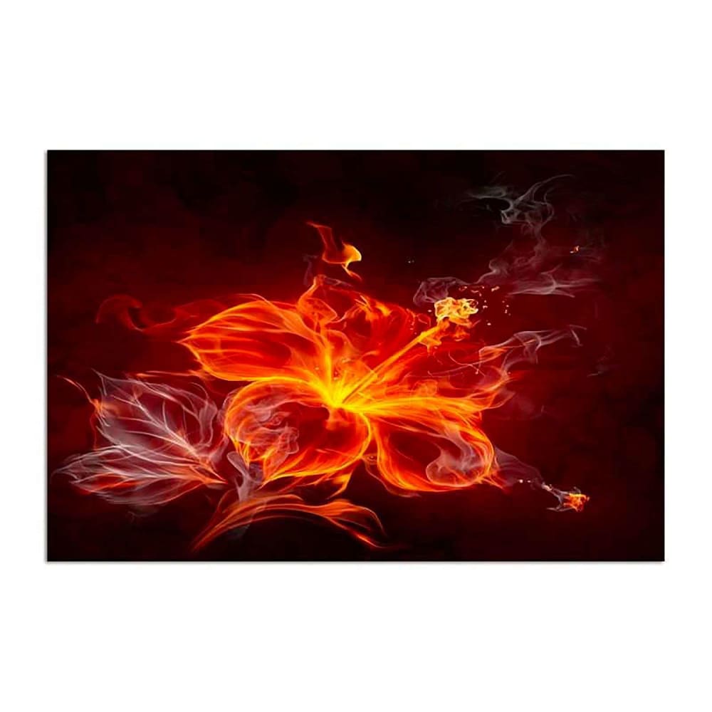 Tableau fleur de feu 120 x 80 cm