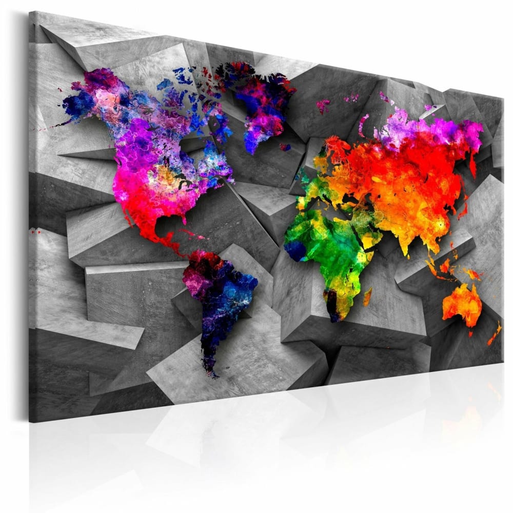 Tableau monde cubique 120 x 80 cm