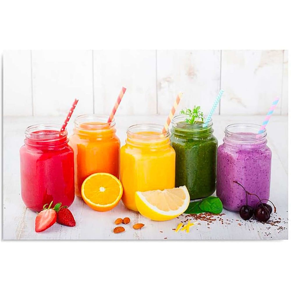 Tableau bois collection de fruits 120 x 80 cm
