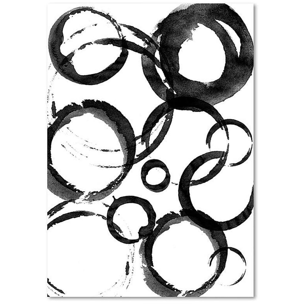 Tableau bois cercles abstraits 80 x 120 cm