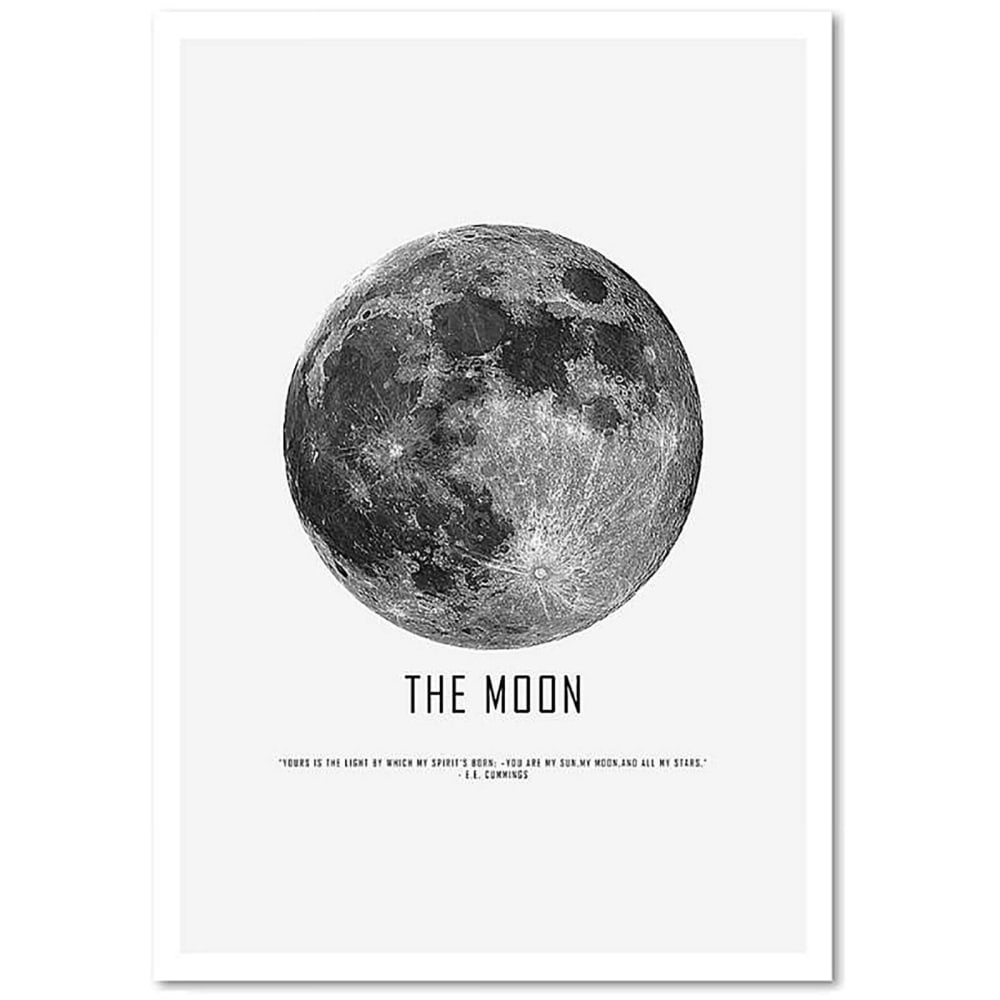 Tableau bois la lune 80 x 120 cm