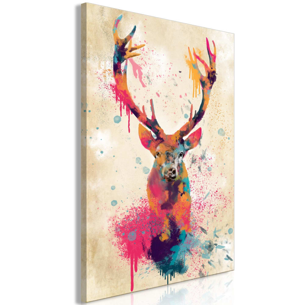 Tableau Aquarelle Cerf Vertical 80 x 120 cm
