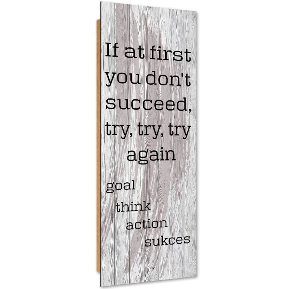 Tableau bois phrase anglaise 40 x 120 cm
