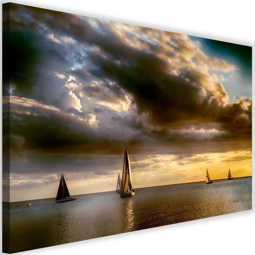 Tableau voiliers en mer 120 x 80 cm
