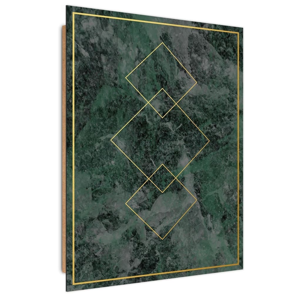 Tableau bois carrés dorés 80 x 120 cm