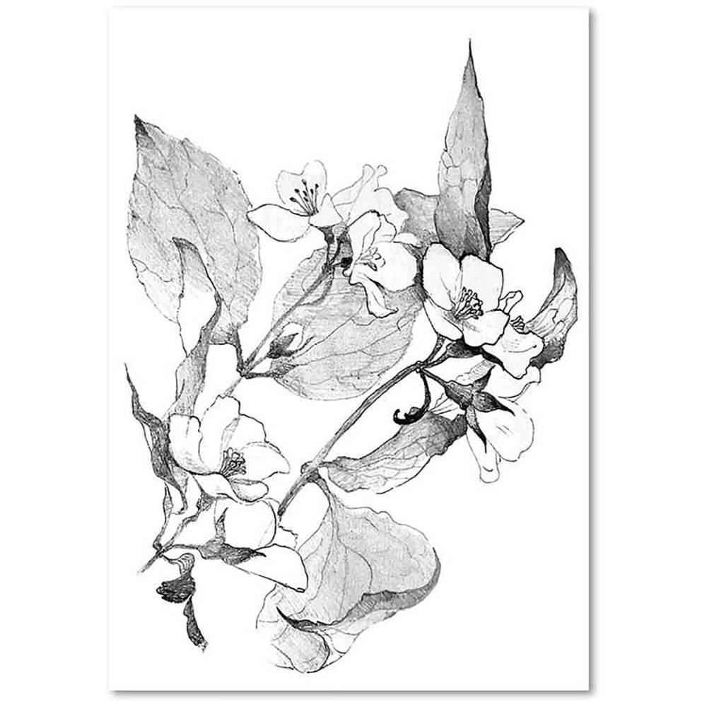 Tableau bois branches en fleurs 80 x 120 cm