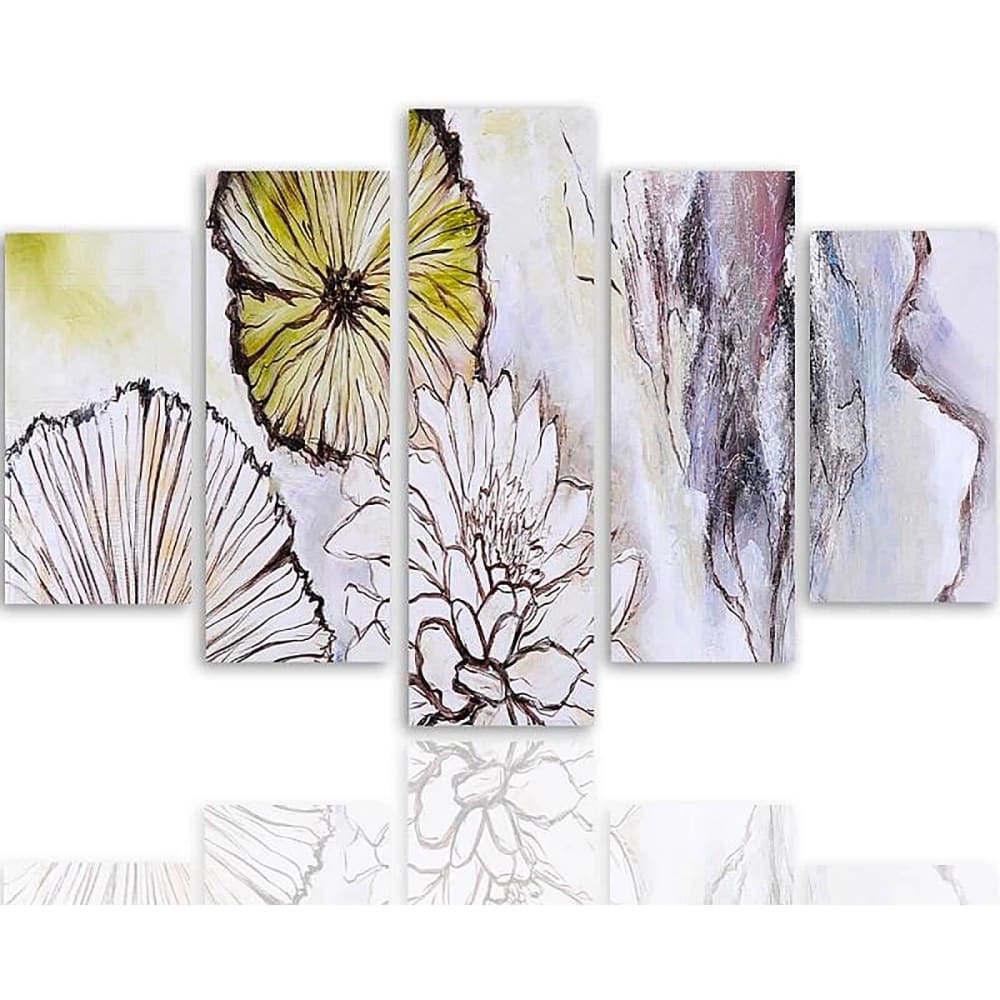 Tableau fleurs abstraites 250 x 120 cm