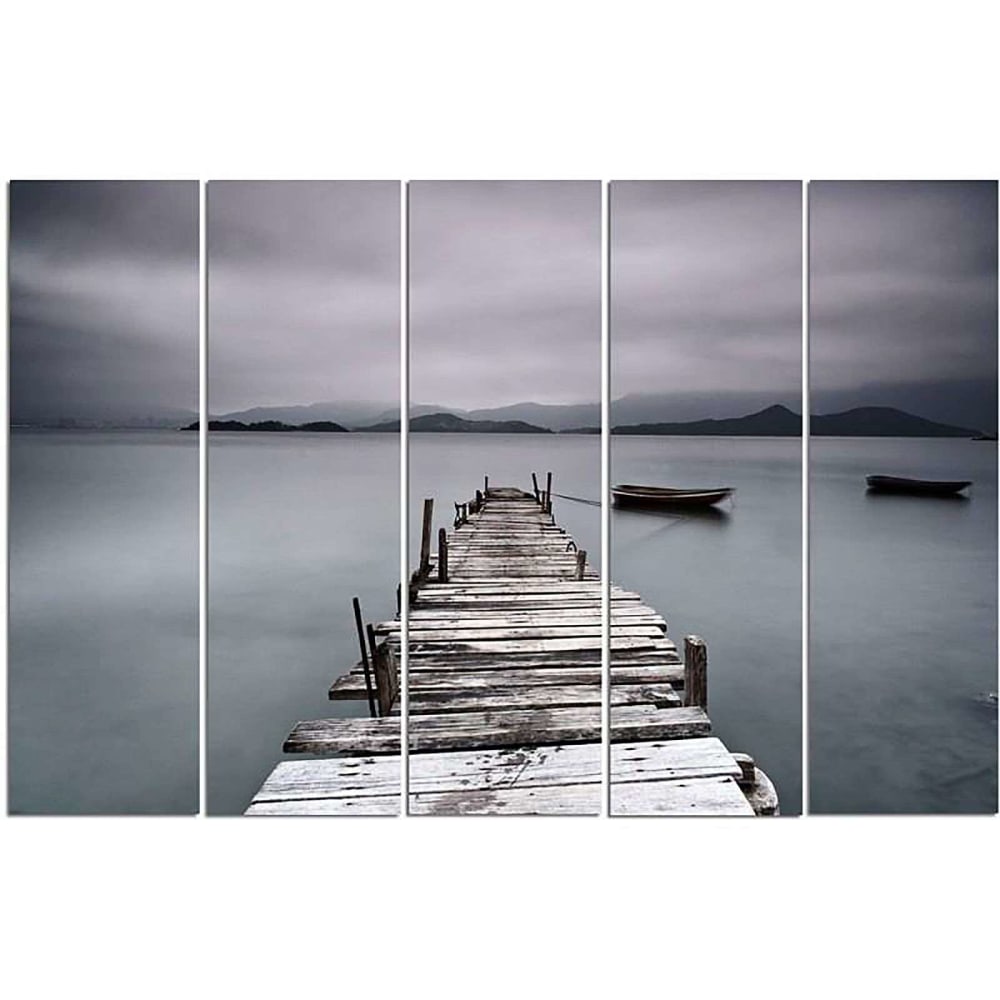 Tableau pont et bateau 250 x 120 cm