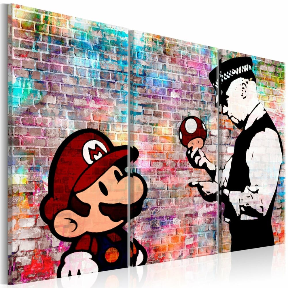 Tableau mario bros banksy IV 120 x 80 cm