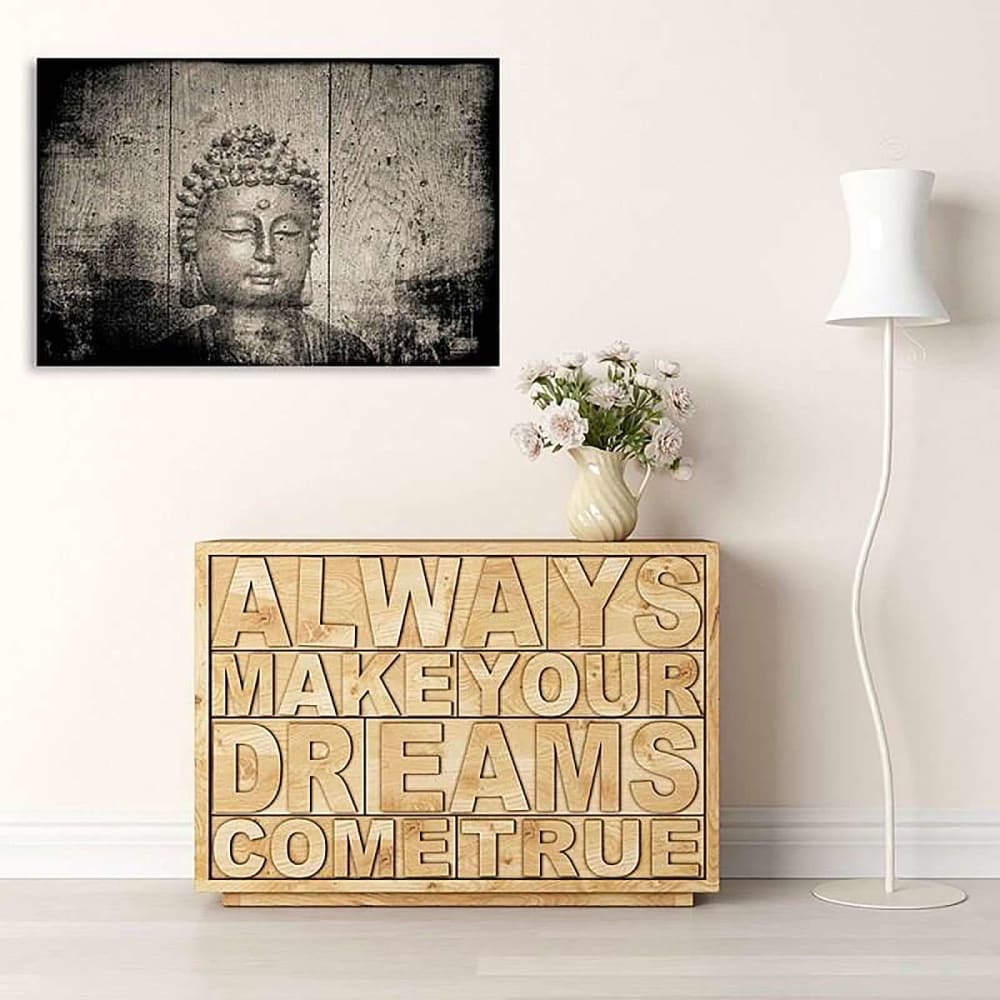 Tableau bois bouddha 120 x 80 cm