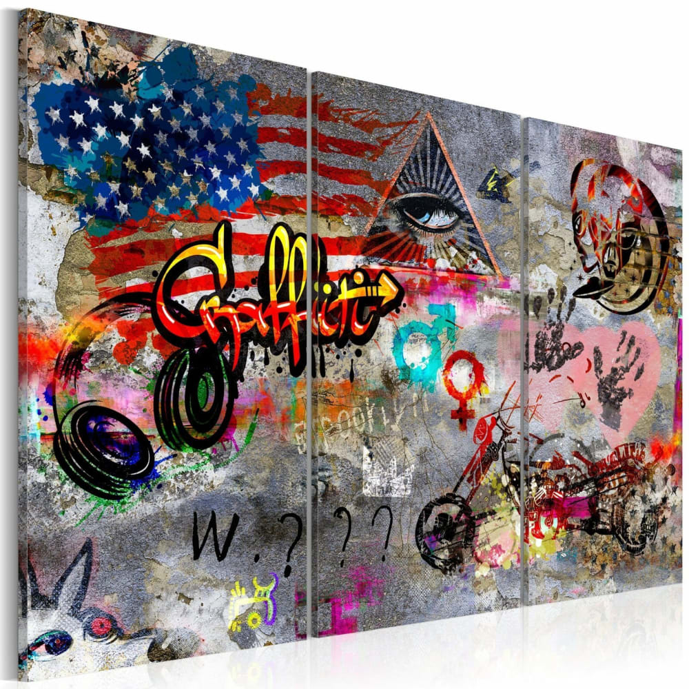 Tableau graffitis américains 120 x 80 cm