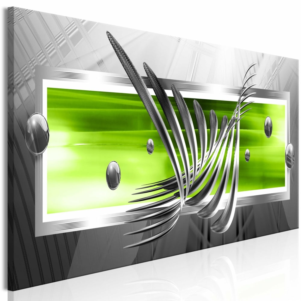 Tableau ailes d'argent vert étroit 120 x 40 cm