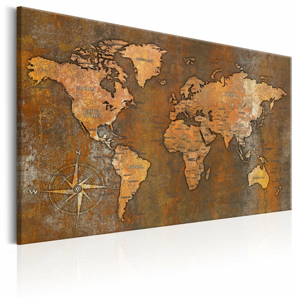 Tableau monde rouillé - 120