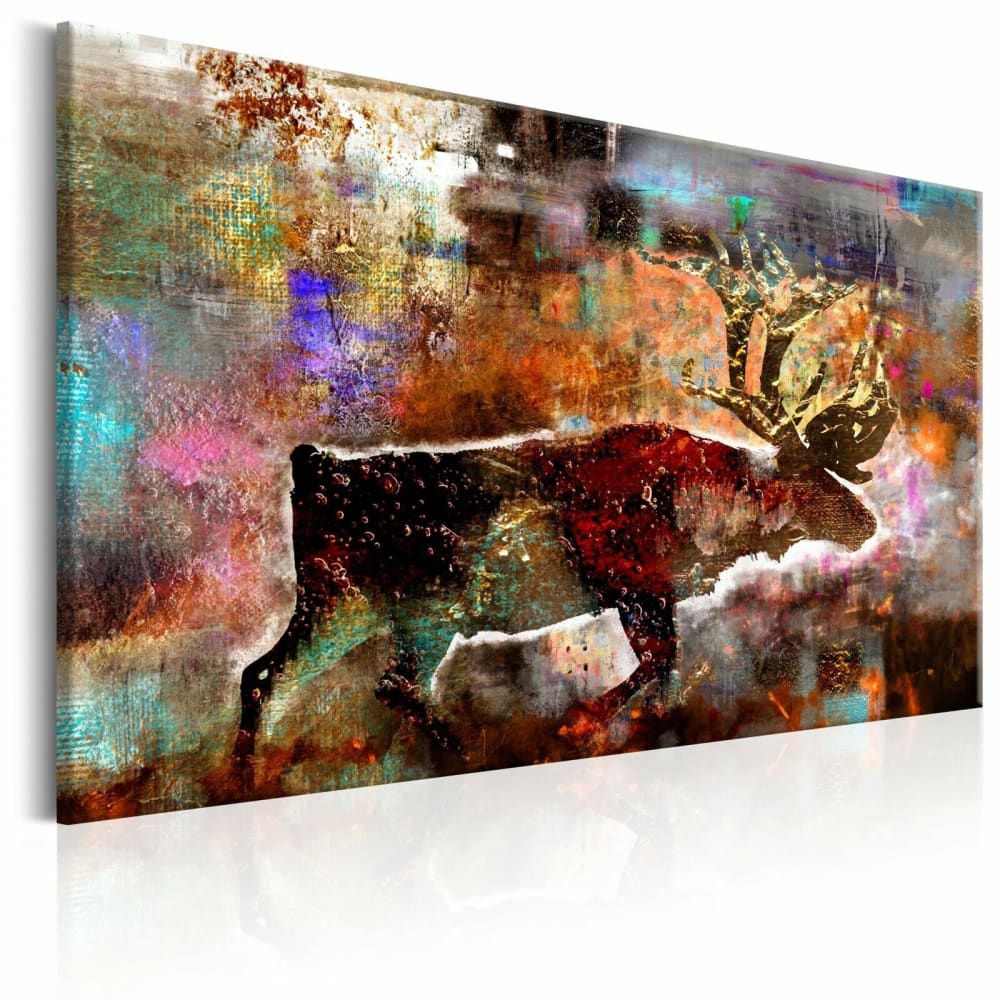 Tableau caribou coloré 120 x 80 cm
