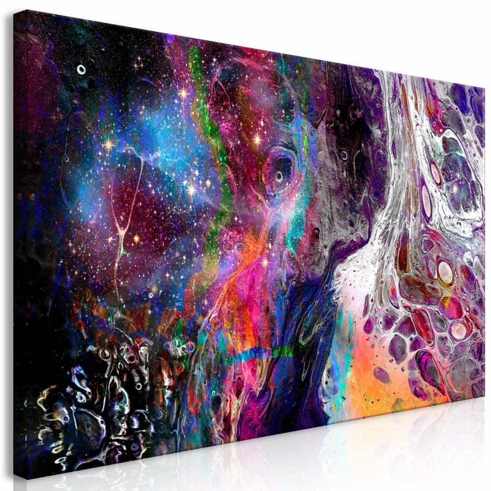 Tableau galaxie colorée large 120 x 60 cm