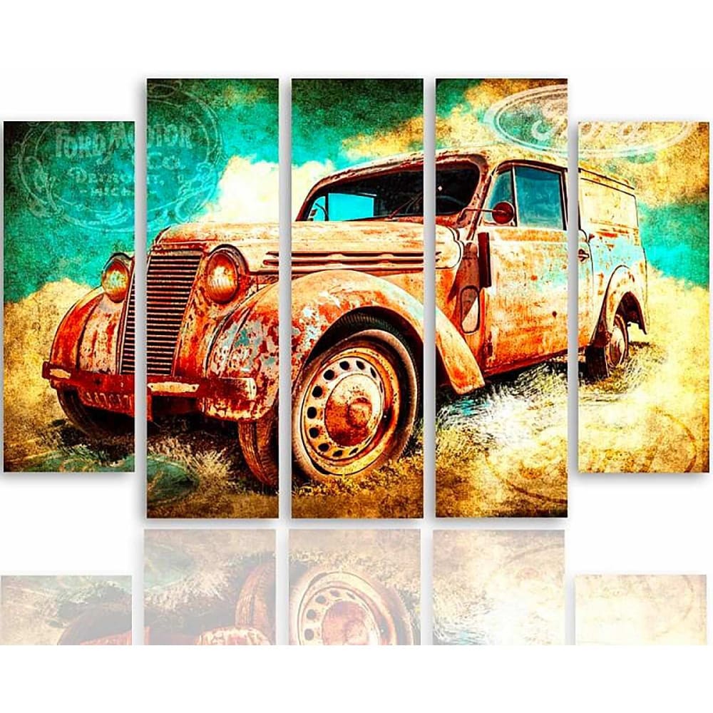 Tableau voiture rouillée 250 x 120 cm