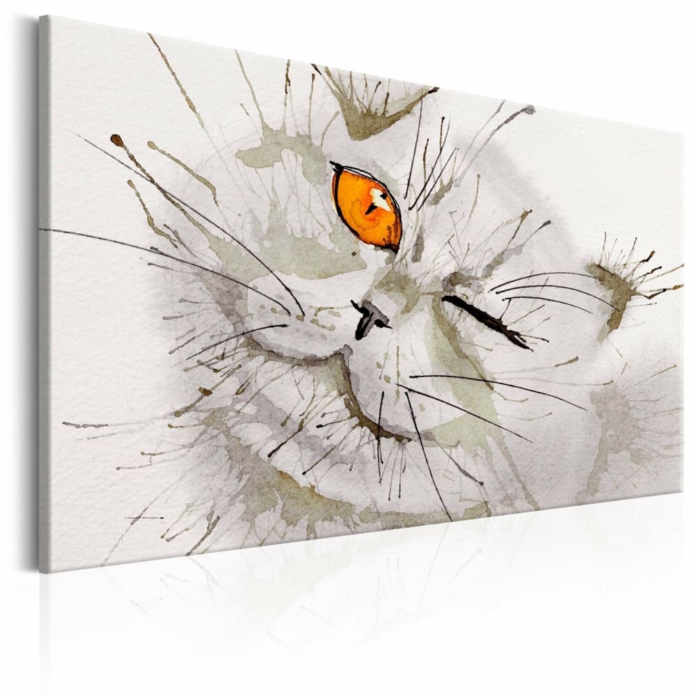 Tableau chat gris 120 x 80 cm