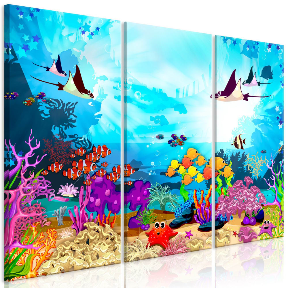 Tableau plaisir sous-marin (3 parties) 120 x 80 cm